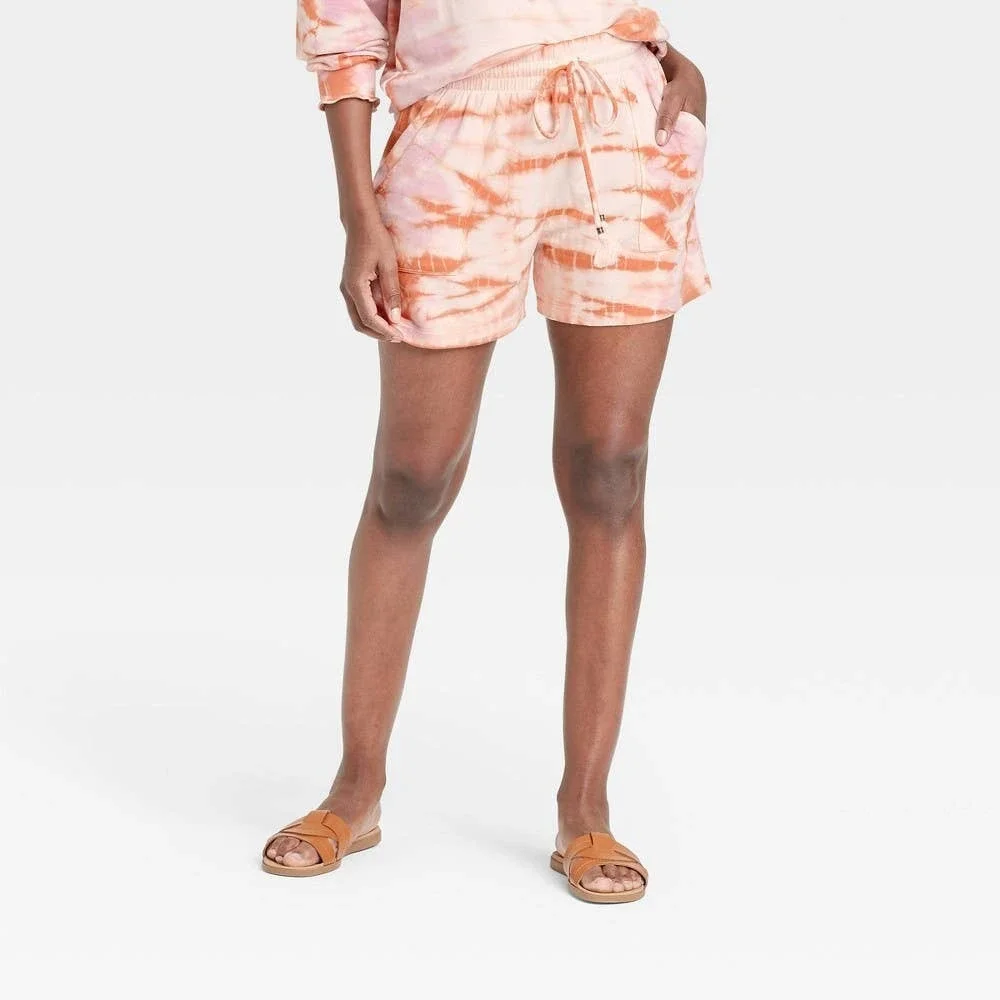 Knox Rose Tie-Dye Lounge Shorts Peach Tie Dye Pajama NWT $20 Size 2X